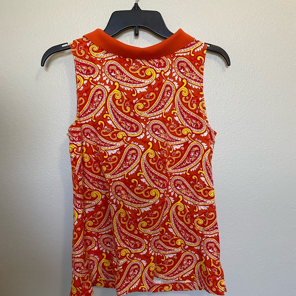 Talbots paisley high neck tank size M